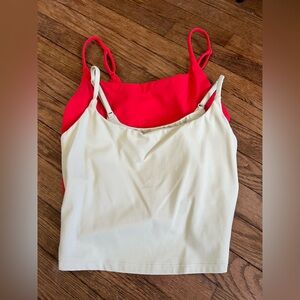 CRZ YOGA Red and Cream Camisoles